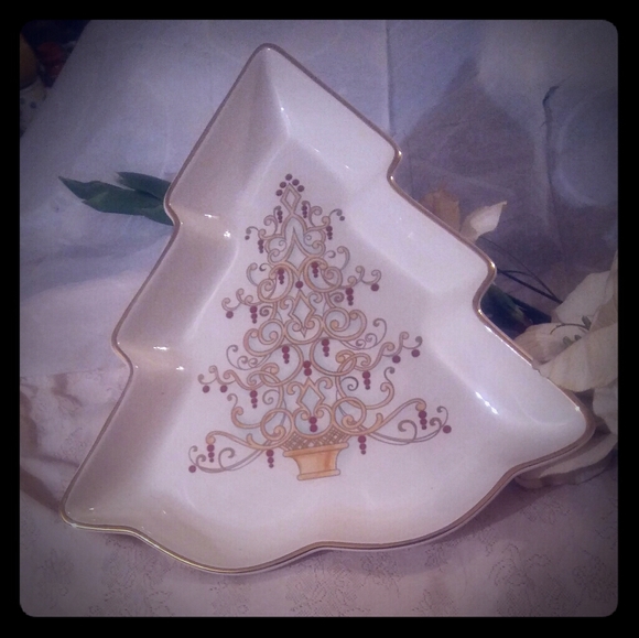 Lenox Golden Christmas Tree Plate